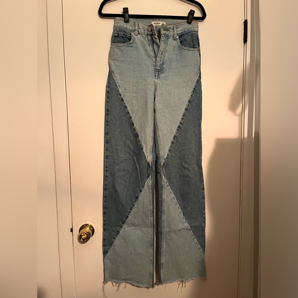 Pull&Bear Two-Tone Wide Leg Jeans